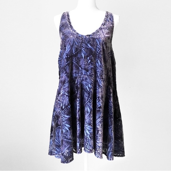Free People Dresses & Skirts - free people fairycore romantic fairy fantasy mini tunic dress blue floral velvet